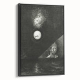 Dark Decor Style - Surreal Gothic Moon and Angel Gothic Canvas Print