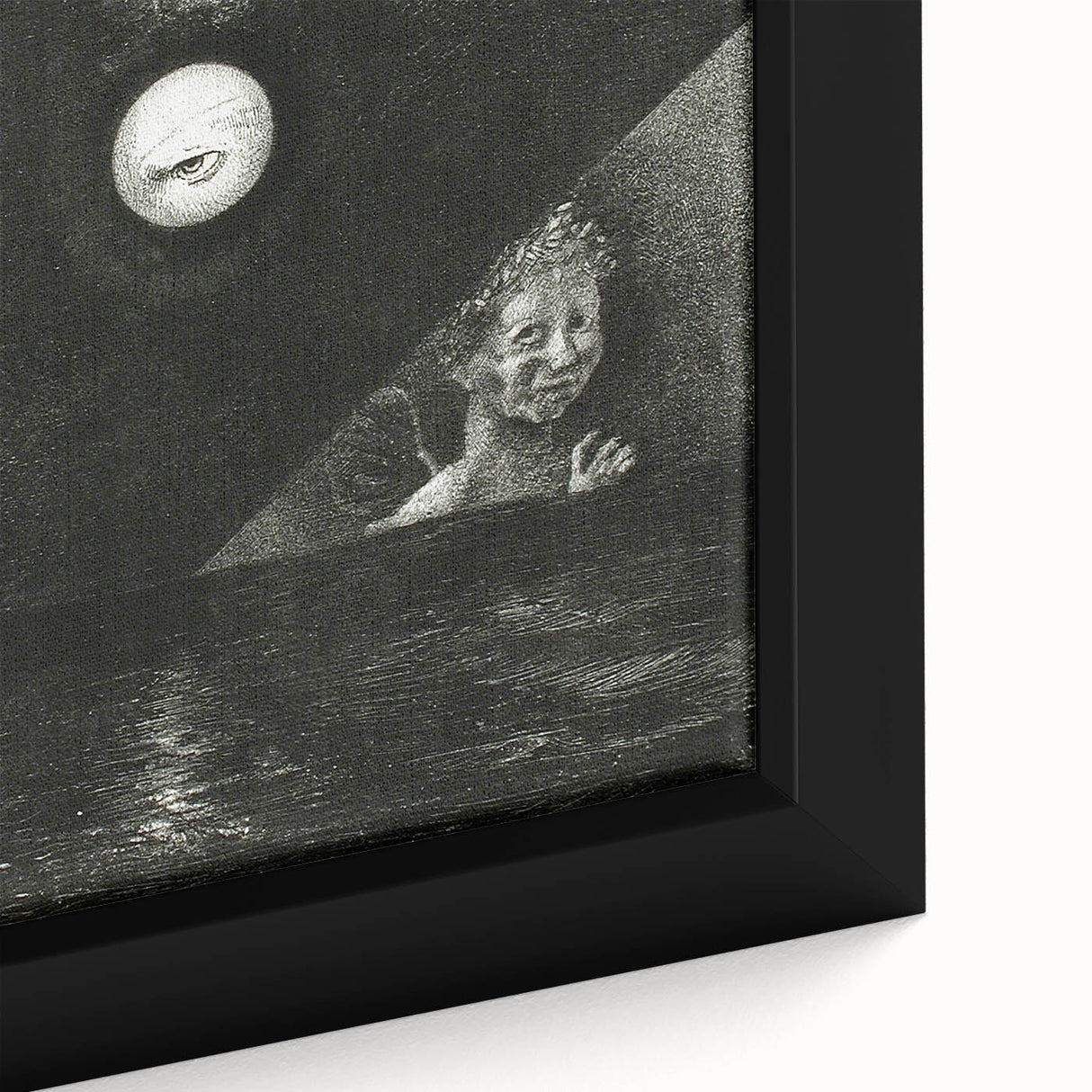 Dark Decor Style - Surreal Gothic Moon and Angel Gothic Canvas Print