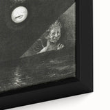 Dark Decor Style - Surreal Gothic Moon and Angel Gothic Canvas Print