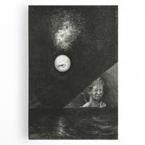 Dark Decor Style - Surreal Gothic Moon and Angel Gothic Canvas Print