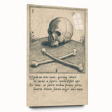 Vintage Gothic Prints - Skull and Crossbones Medieval Gothic Canvas Art