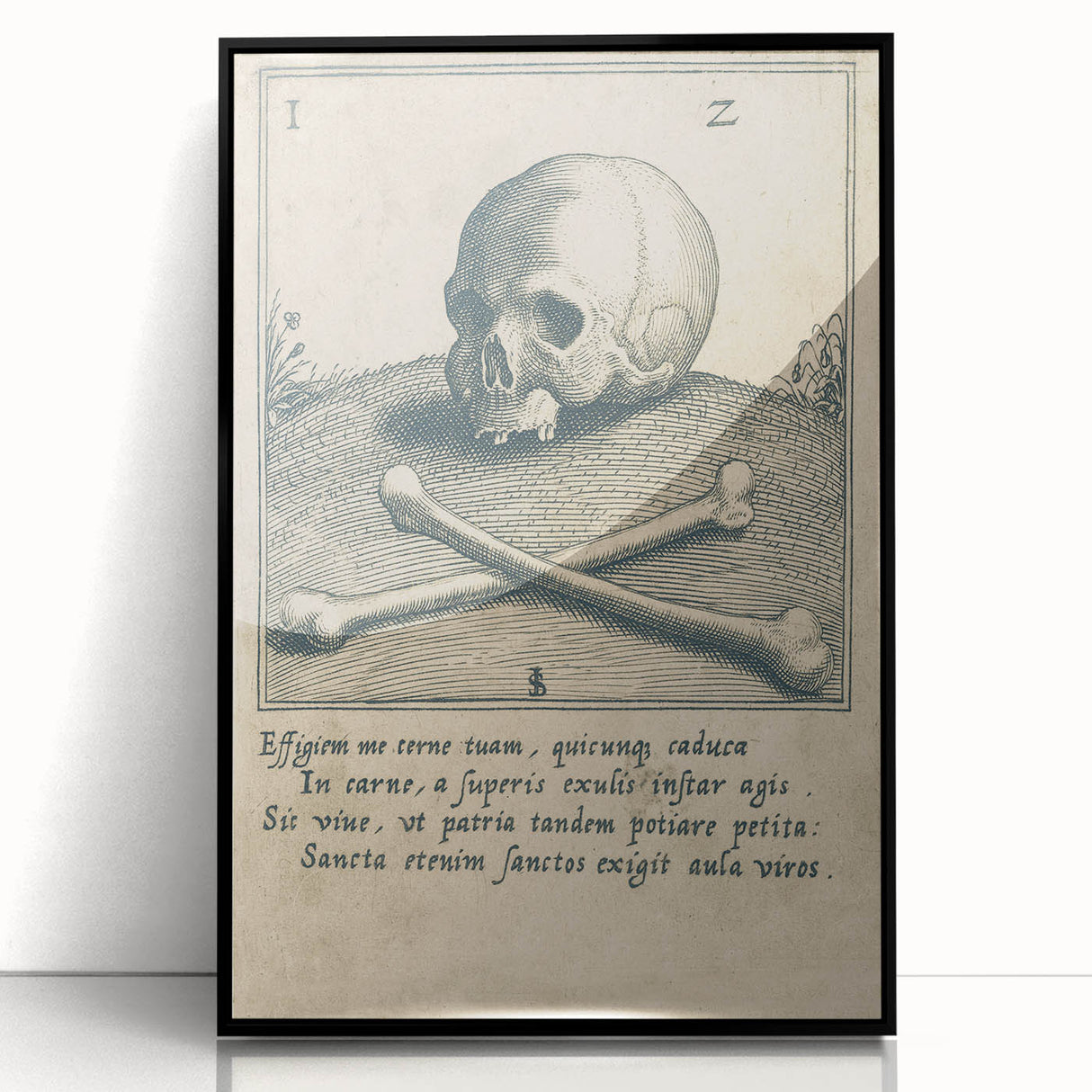 Vintage Gothic Prints - Skull and Crossbones Medieval Gothic Canvas Art