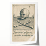 Vintage Gothic Prints - Skull and Crossbones Medieval Gothic Canvas Art