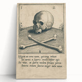 Vintage Gothic Prints - Skull and Crossbones Medieval Gothic Canvas Art
