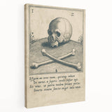 Vintage Gothic Prints - Skull and Crossbones Medieval Gothic Canvas Art