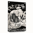 Dark Decor Style - Mysterious Owls Illustration on Gothic Canvas Print