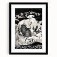 Dark Decor Style - Mysterious Owls Illustration on Gothic Canvas Print