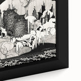Dark Decor Style - Mysterious Owls Illustration on Gothic Canvas Print