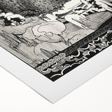 Dark Decor Style - Mysterious Owls Illustration on Gothic Canvas Print