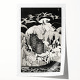 Dark Decor Style - Mysterious Owls Illustration on Gothic Canvas Print