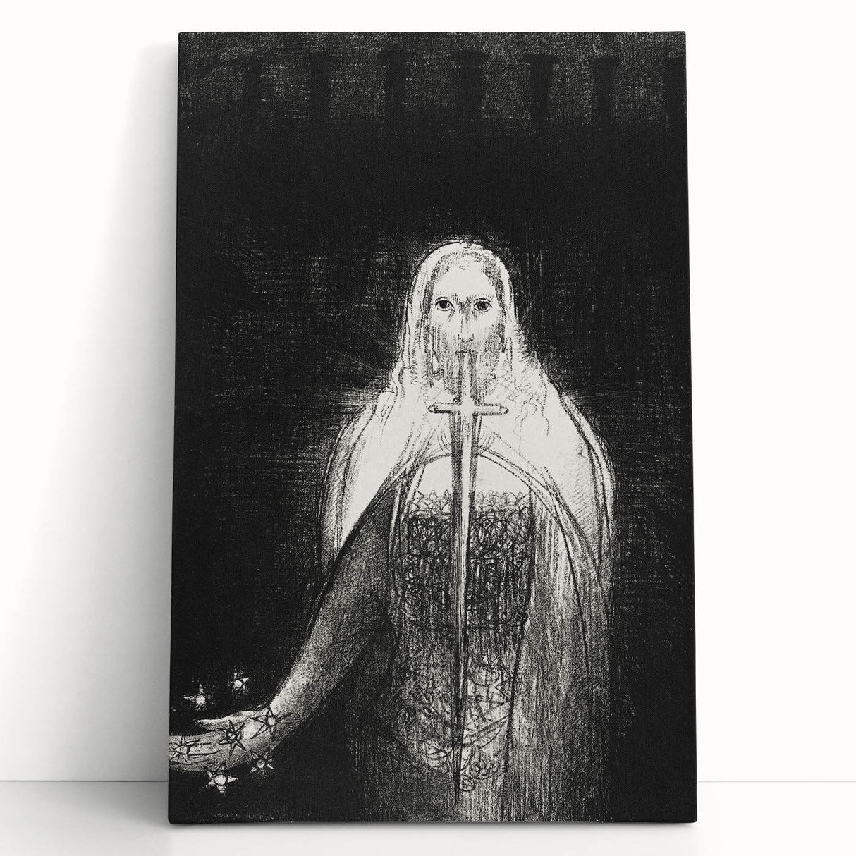 Dark Knight Gothic Canvas – Mysterious Warrior Gothic Wall Art Decor