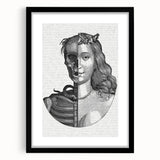 Gothic Wall Art | Half Skull, Half Woman Medieval Gothic Canvas Print