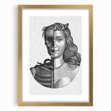 Gothic Wall Art | Half Skull, Half Woman Medieval Gothic Canvas Print