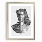 Gothic Wall Art | Half Skull, Half Woman Medieval Gothic Canvas Print
