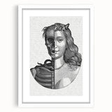 Gothic Wall Art | Half Skull, Half Woman Medieval Gothic Canvas Print