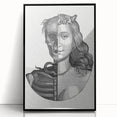Gothic Wall Art | Half Skull, Half Woman Medieval Gothic Canvas Print