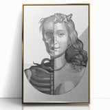 Gothic Wall Art | Half Skull, Half Woman Medieval Gothic Canvas Print