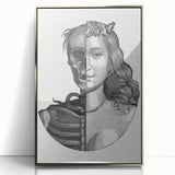 Gothic Wall Art | Half Skull, Half Woman Medieval Gothic Canvas Print