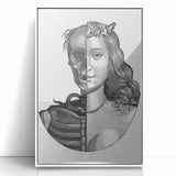 Gothic Wall Art | Half Skull, Half Woman Medieval Gothic Canvas Print