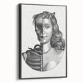 Gothic Wall Art | Half Skull, Half Woman Medieval Gothic Canvas Print