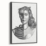 Gothic Wall Art | Half Skull, Half Woman Medieval Gothic Canvas Print