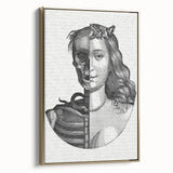Gothic Wall Art | Half Skull, Half Woman Medieval Gothic Canvas Print