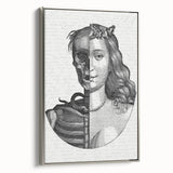 Gothic Wall Art | Half Skull, Half Woman Medieval Gothic Canvas Print