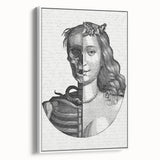 Gothic Wall Art | Half Skull, Half Woman Medieval Gothic Canvas Print