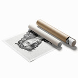 Gothic Wall Art | Half Skull, Half Woman Medieval Gothic Canvas Print