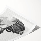 Gothic Wall Art | Half Skull, Half Woman Medieval Gothic Canvas Print