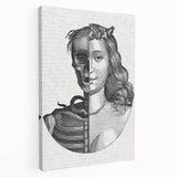 Gothic Wall Art | Half Skull, Half Woman Medieval Gothic Canvas Print