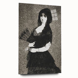 Victorian Lady with Fan Print - Gothic Portrait Wall Art Decor