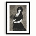 Victorian Lady with Fan Print - Gothic Portrait Wall Art Decor