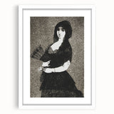 Victorian Lady with Fan Print - Gothic Portrait Wall Art Decor