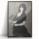 Victorian Lady with Fan Print - Gothic Portrait Wall Art Decor