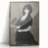 Victorian Lady with Fan Print - Gothic Portrait Wall Art Decor