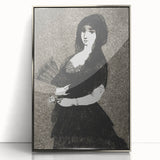 Victorian Lady with Fan Print - Gothic Portrait Wall Art Decor