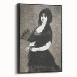 Victorian Lady with Fan Print - Gothic Portrait Wall Art Decor