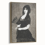 Victorian Lady with Fan Print - Gothic Portrait Wall Art Decor