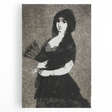 Victorian Lady with Fan Print - Gothic Portrait Wall Art Decor