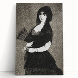 Victorian Lady with Fan Print - Gothic Portrait Wall Art Decor