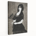 Victorian Lady with Fan Print - Gothic Portrait Wall Art Decor