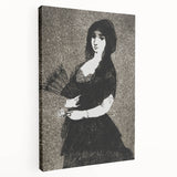 Victorian Lady with Fan Print - Gothic Portrait Wall Art Decor