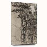 Forest Silhouette Etching - Mysterious Gothic Nature Wall Art Decor
