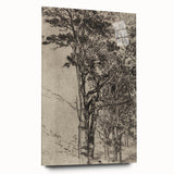 Forest Silhouette Etching - Mysterious Gothic Nature Wall Art Decor