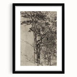 Forest Silhouette Etching - Mysterious Gothic Nature Wall Art Decor