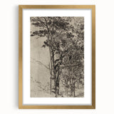 Forest Silhouette Etching - Mysterious Gothic Nature Wall Art Decor