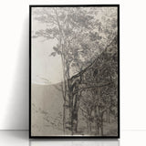 Forest Silhouette Etching - Mysterious Gothic Nature Wall Art Decor