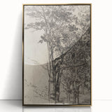 Forest Silhouette Etching - Mysterious Gothic Nature Wall Art Decor