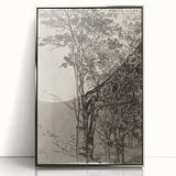 Forest Silhouette Etching - Mysterious Gothic Nature Wall Art Decor